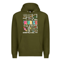 Army Green nurse word Premium Hoodie - JahusDesignShop