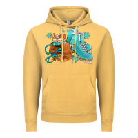 Vintage Mustard Winter Ice Skating Boots And Coffee Vintage Hoodie - FaDigitalArtStudio