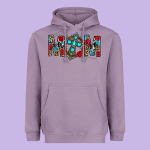 Western Mom With Cross Heavyweight Hoodie Designed By Bundleandbundleshop