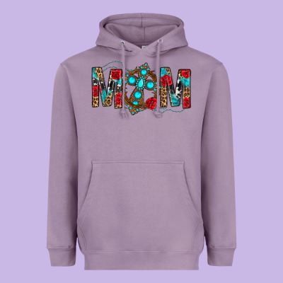 Western Mom With Cross Heavyweight Hoodie Designed By Bundleandbundleshop