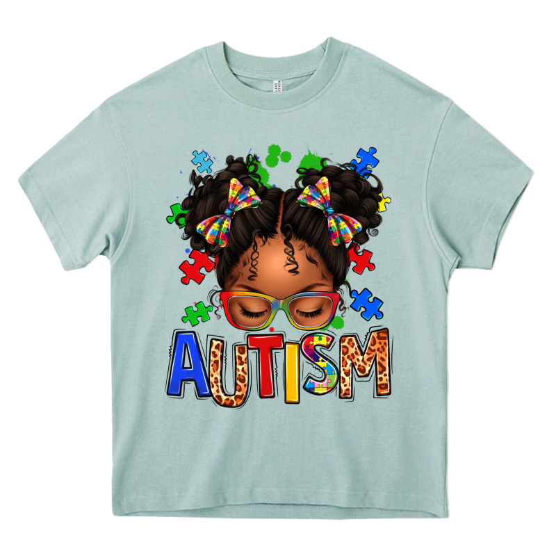 Autism Afro Girl Heavy Core Tee by texasbilliewilder | Teevron