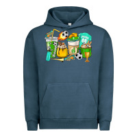 Pigment Midnight Navy Football coffee cups Urban Hoodie - HowdyJamesFarm