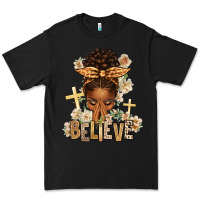 Black believe praying afro messy bun Premium Tee - texasbilliewilder