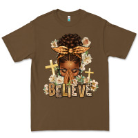 Cacao believe praying afro messy bun Premium Tee - texasbilliewilder