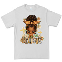 Dove Grey believe praying afro messy bun Premium Tee - texasbilliewilder