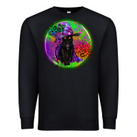 Black halloween round earrings Premium Sweatshirt - BundleAndBundleShop