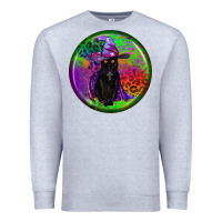 Heather Grey halloween round earrings Premium Sweatshirt - BundleAndBundleShop