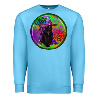 Ocean Blue halloween round earrings Premium Sweatshirt - BundleAndBundleShop