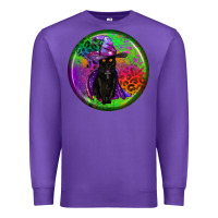 Purple halloween round earrings Premium Sweatshirt - BundleAndBundleShop