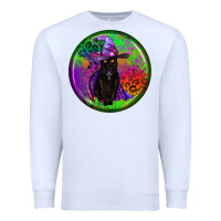 White halloween round earrings Premium Sweatshirt - BundleAndBundleShop