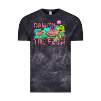 Cloud Black go with the flow Vintage Tee - AdoDesignShop