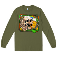 Army Green st patricks day peace skull Long Sleeve Tee - Jasminsmagicworld
