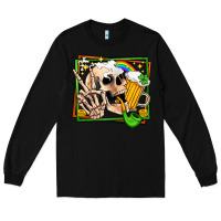 Black st patricks day peace skull Long Sleeve Tee - Jasminsmagicworld