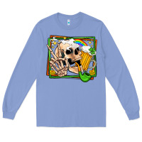 Colony Blue st patricks day peace skull Long Sleeve Tee - Jasminsmagicworld
