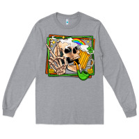 Heather Grey st patricks day peace skull Long Sleeve Tee - Jasminsmagicworld