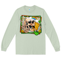 Matcha st patricks day peace skull Long Sleeve Tee - Jasminsmagicworld