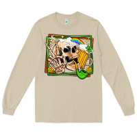 Mushroom st patricks day peace skull Long Sleeve Tee - Jasminsmagicworld