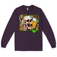 Plum st patricks day peace skull Long Sleeve Tee - Jasminsmagicworld