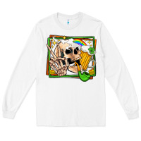 White st patricks day peace skull Long Sleeve Tee - Jasminsmagicworld