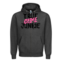 Charcoal Heather true crime junkie Zipper Hoodie - MaliasSmallBusiness
