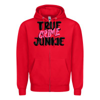 Red true crime junkie Zipper Hoodie - MaliasSmallBusiness