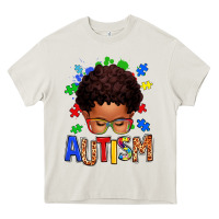 Cream autism afro kid Heavy Core Tee - texasbilliewilder