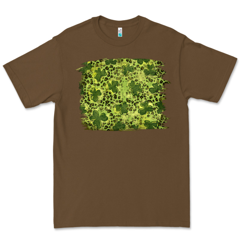 St Patrick's Day Shamrock Leopard Background Premium Tee by RanaPortraitStore | Teevron