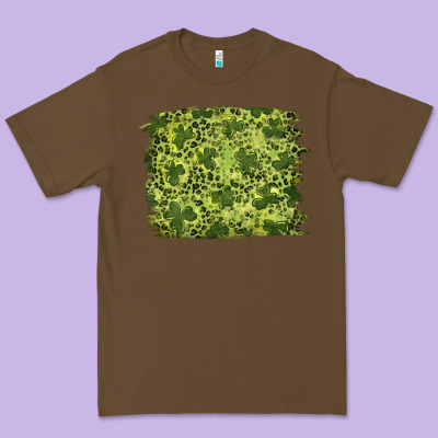 Premium Tee st patrick's day shamrock leopard background