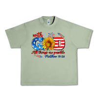 Oil Green with god all things are possible usa Urban Heavy Tee - AdoDesignShop