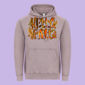 Hello Fall Vintage Hoodie Designed By Racoondesign