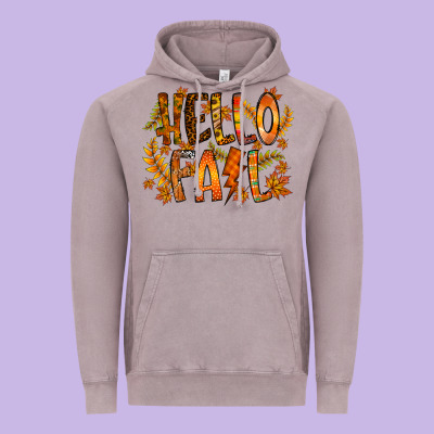 Hello Fall Vintage Hoodie Designed By Racoondesign