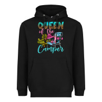 Black Queen Of The Camper Heavyweight Hoodie - BundleAndBundleShop