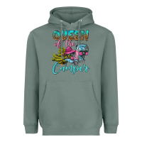 Sage Queen Of The Camper Heavyweight Hoodie - BundleAndBundleShop