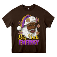 Chocolate Brown big nick energy purple and gold afro santa Heavy Core Tee - RanaPortraitStore