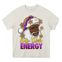 Cream big nick energy purple and gold afro santa Heavy Core Tee - RanaPortraitStore