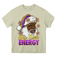 Mossy big nick energy purple and gold afro santa Heavy Core Tee - RanaPortraitStore
