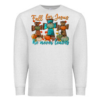 Oatmeal Heather fall for jesus he never leaves Premium Sweatshirt - BundleAndBundleShop
