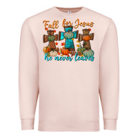 Pale Pink fall for jesus he never leaves Premium Sweatshirt - BundleAndBundleShop
