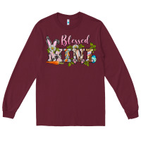 Burgundy blessed mini easter Long Sleeve Tee - BarkalooDesign