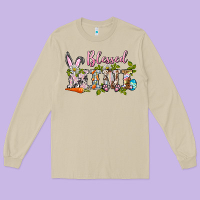 Blessed Mini Easter Long Sleeve Tee Designed By Barkaloodesign