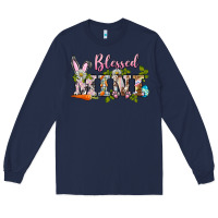 Navy blessed mini easter Long Sleeve Tee - BarkalooDesign