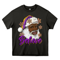 Asphalt believe purple and gold african american santa Heavy Core Tee - RanaPortraitStore
