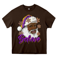 Chocolate Brown believe purple and gold african american santa Heavy Core Tee - RanaPortraitStore