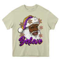 Mossy believe purple and gold african american santa Heavy Core Tee - RanaPortraitStore
