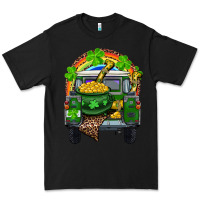 Black St Patrick's Day Truck With Pot Of Gold Horseshoe And Rainbow Premium Tee - RanaPortraitStore