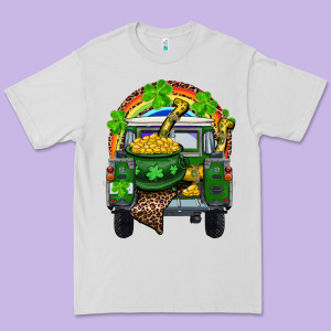 St Patrick's Day Truck With Pot Of Gold Horseshoe And Rainbow Premium Tee Designed By Ranaportraitstore