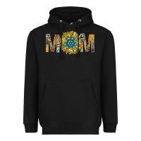 Black Western Mom With Gemstone And Sunflower Heavyweight Hoodie - BundleAndBundleShop