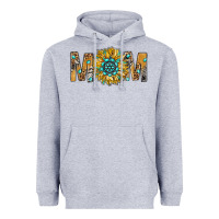 Heather Grey Western Mom With Gemstone And Sunflower Heavyweight Hoodie - BundleAndBundleShop