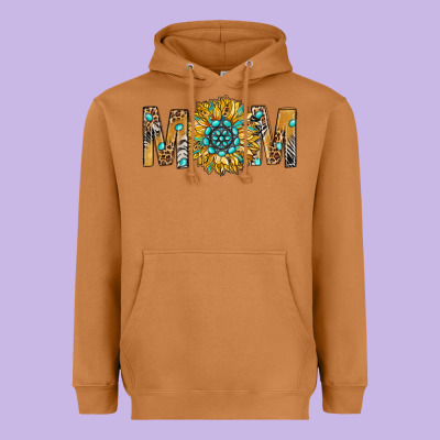 Western Mom With Gemstone And Sunflower Heavyweight Hoodie Designed By Bundleandbundleshop