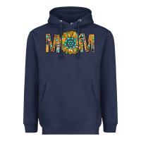 Navy Western Mom With Gemstone And Sunflower Heavyweight Hoodie - BundleAndBundleShop